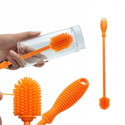 Silicone Bottle Cleaning Brush with Long Handle, 12.5