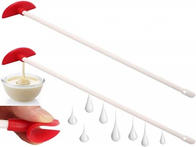 Silicone Bottle Scraper - Reusable Aid to Get the Last Drop, Silicone Last Drop Spatula - 14" Flexible and Reusable Utensil and Kitchen Aid, Silicone Scraper - Long Handle Clean Tools(2 Pcs)